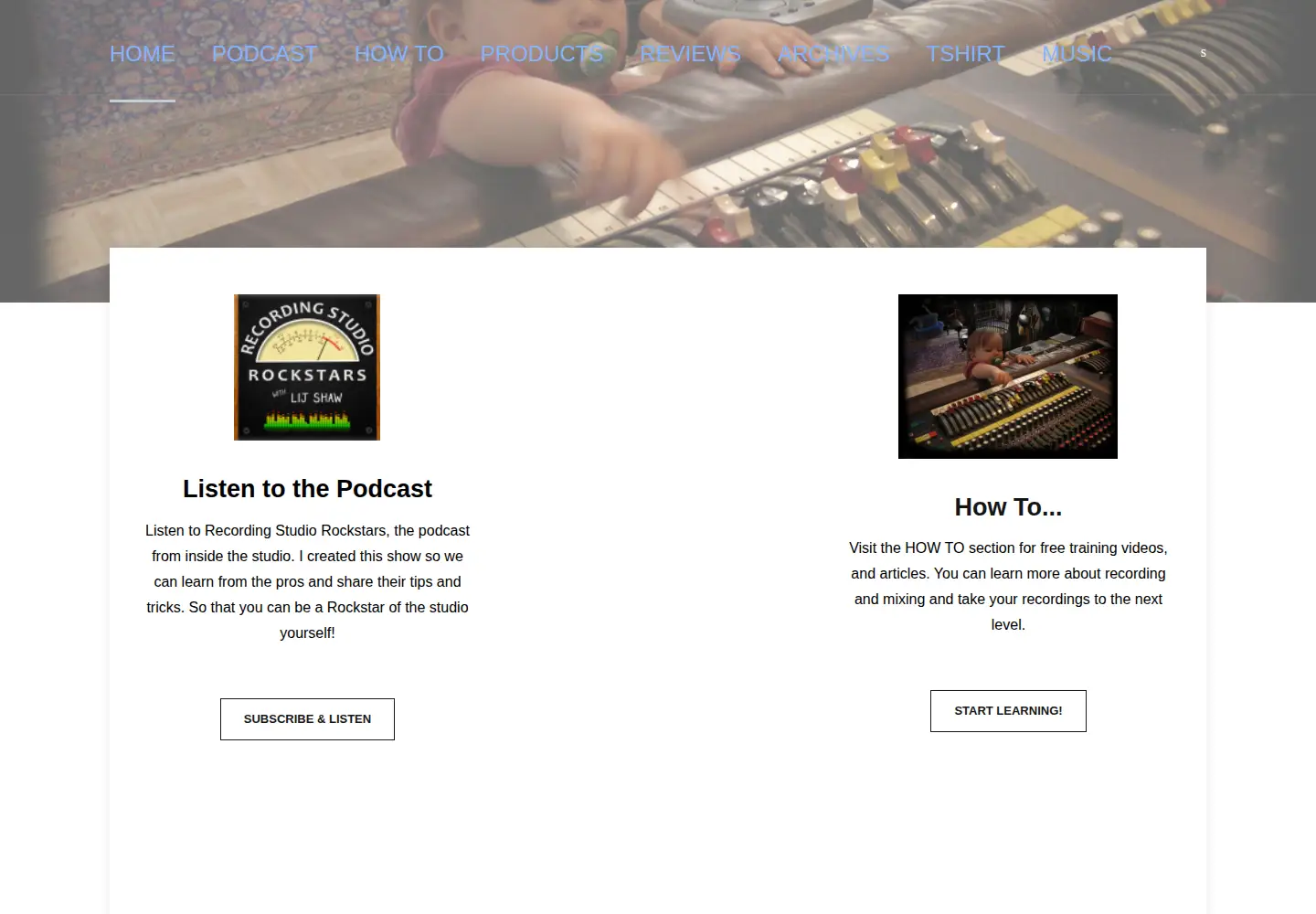 Captured homepage of recordingstudiorockstars.com in the current scan