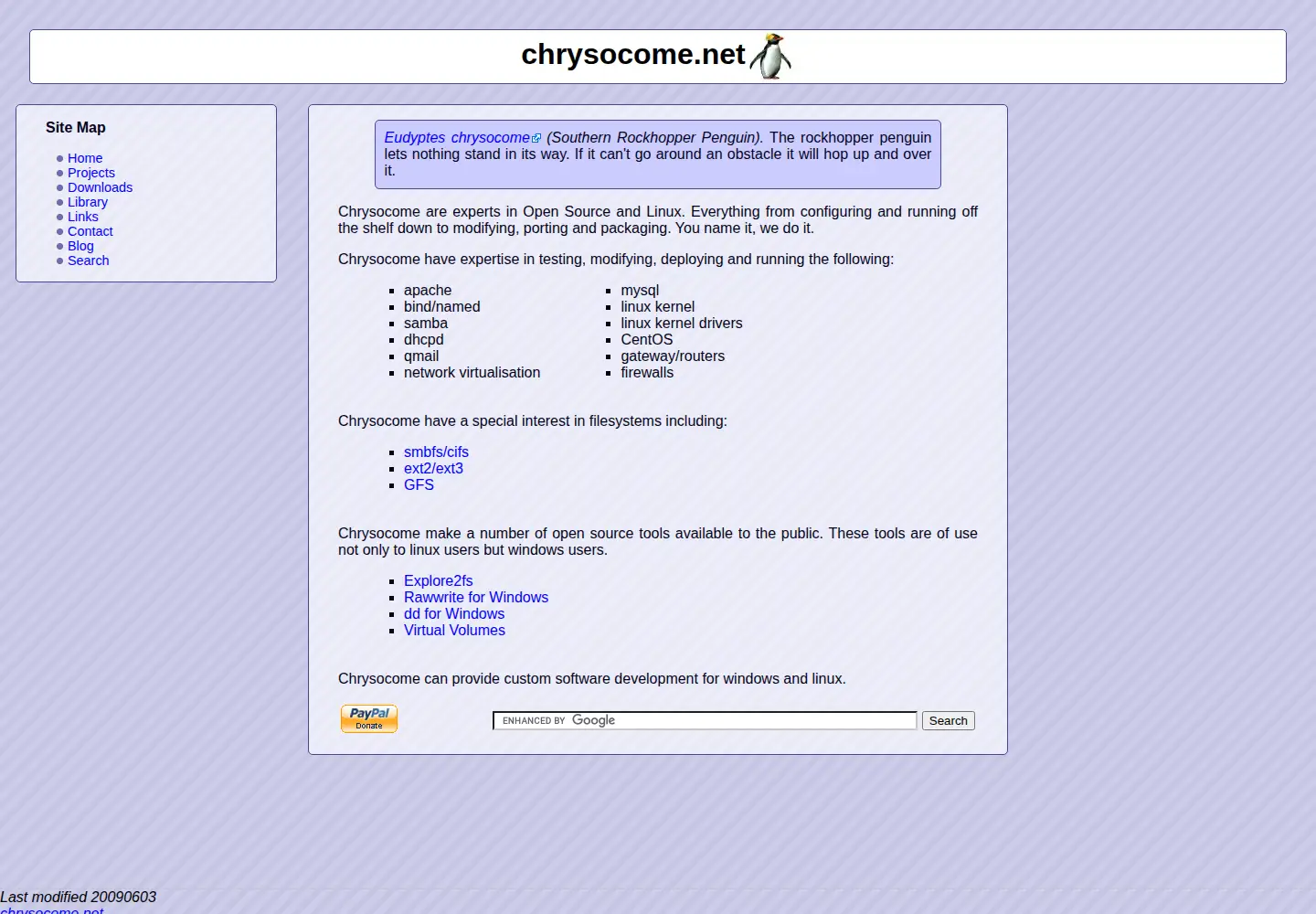 Screenshot of chrysocome.net