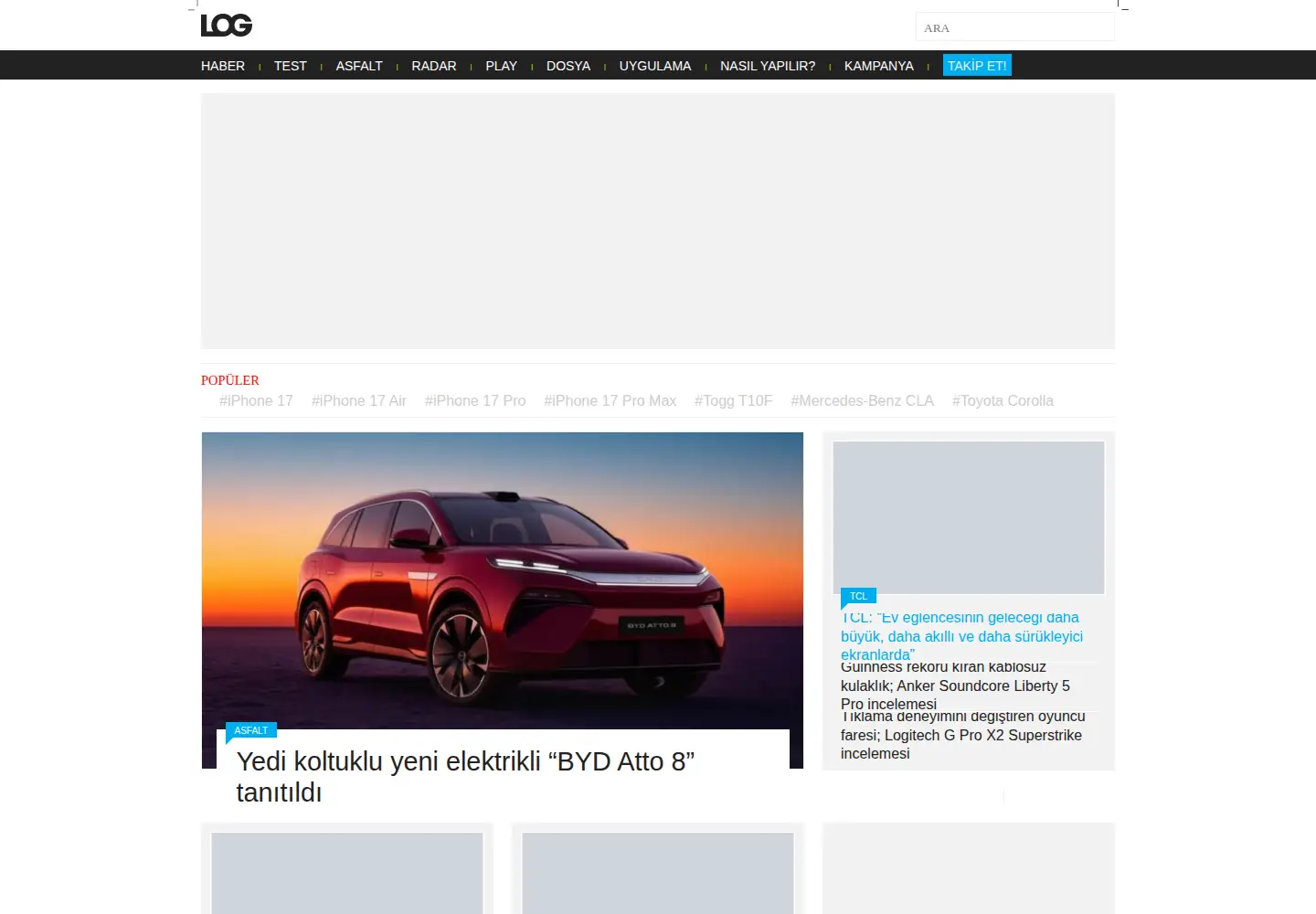 Captured homepage of log.com.tr in the current scan