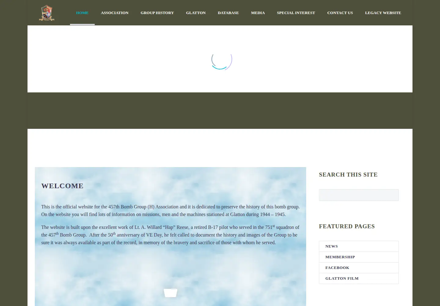 Screenshot of 457thbombgroupassoc.org