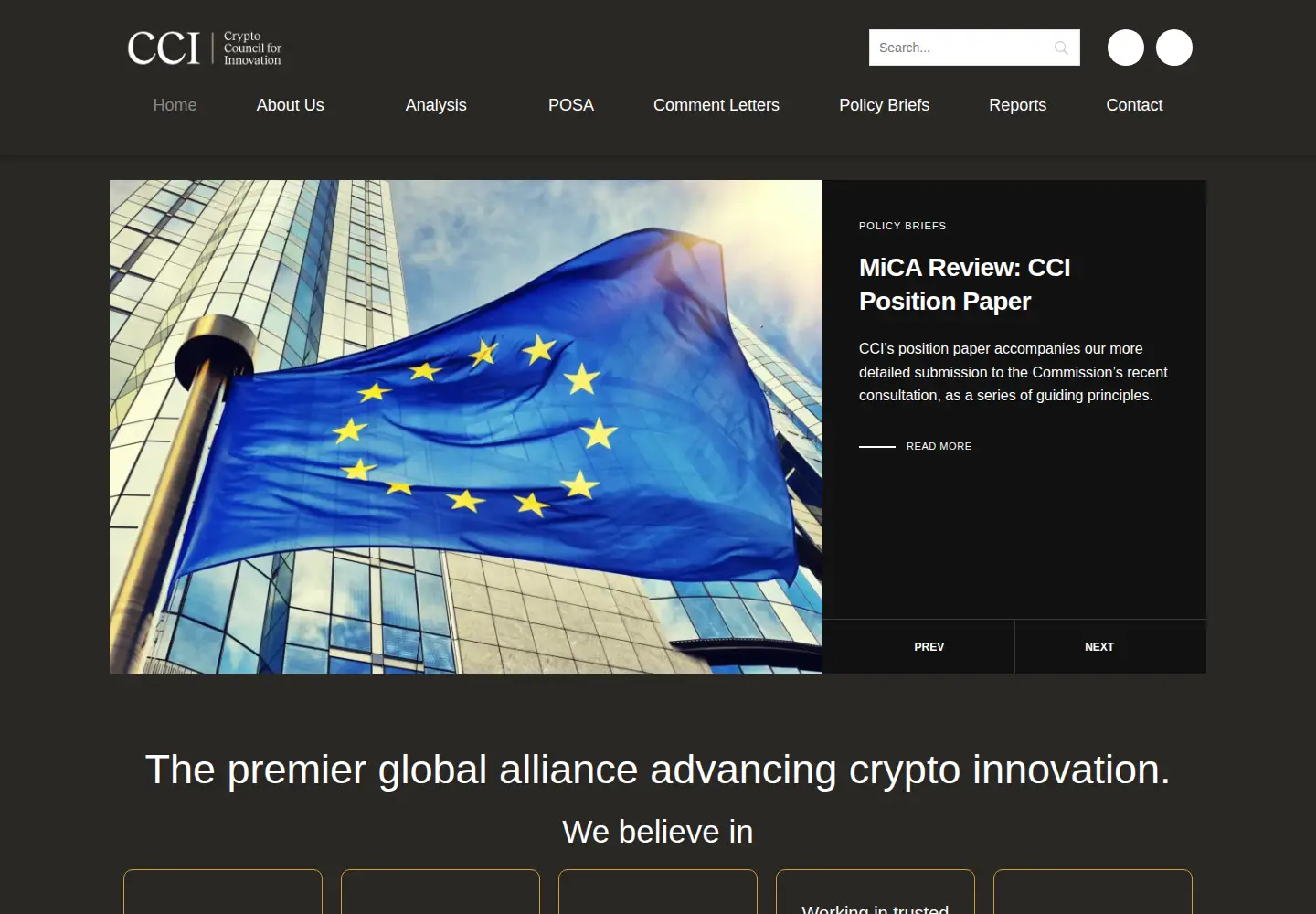 Screenshot of cryptoforinnovation.org