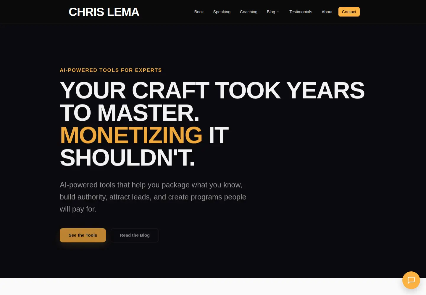 Captured homepage of chrislema.com in the current scan