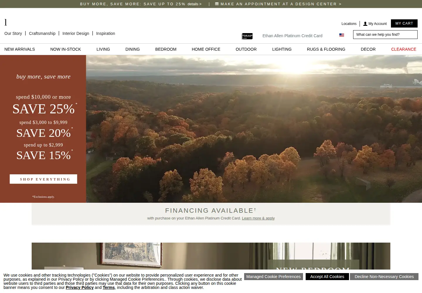 Screenshot of ethanallen.com