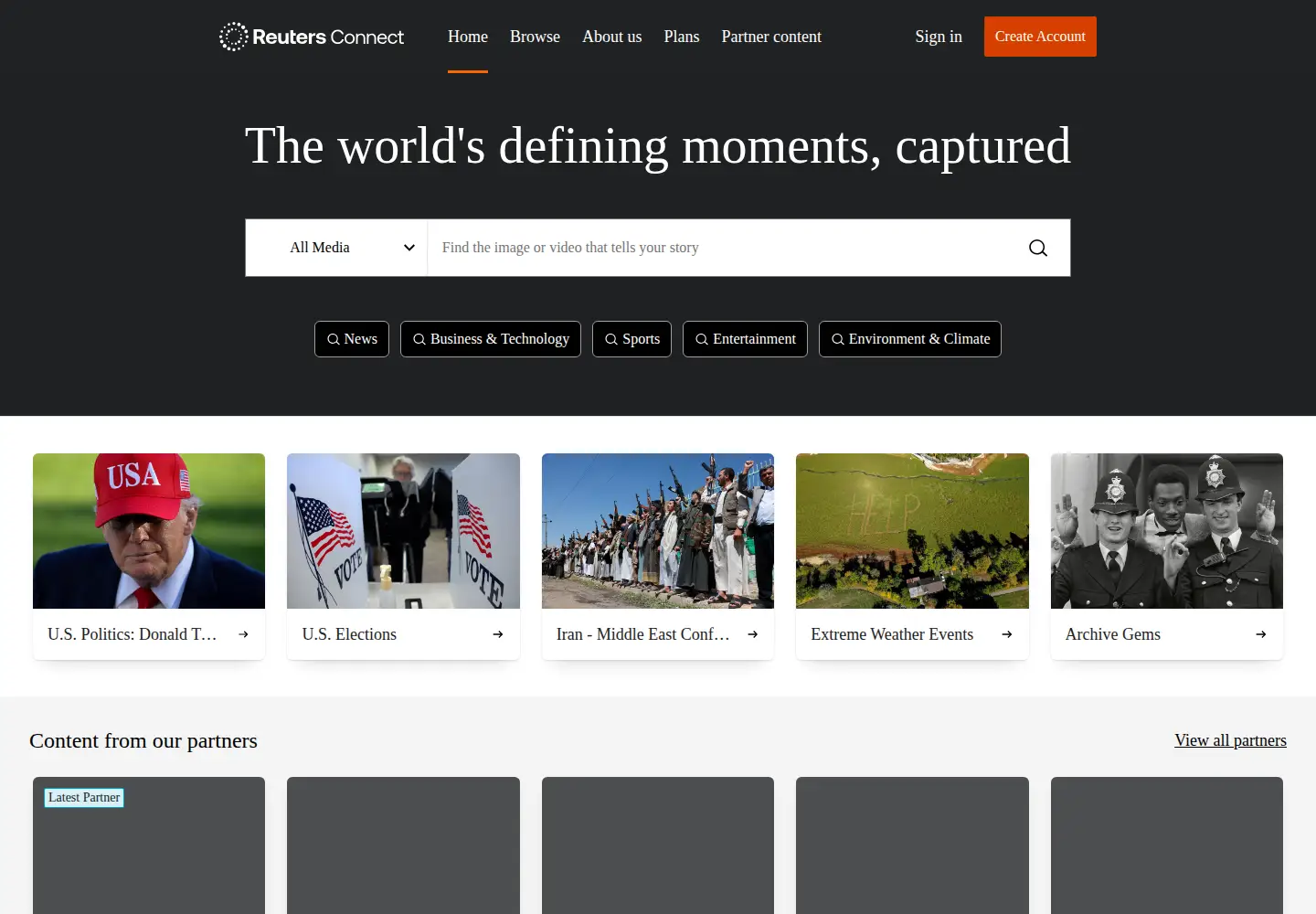 Screenshot of reutersconnect.com