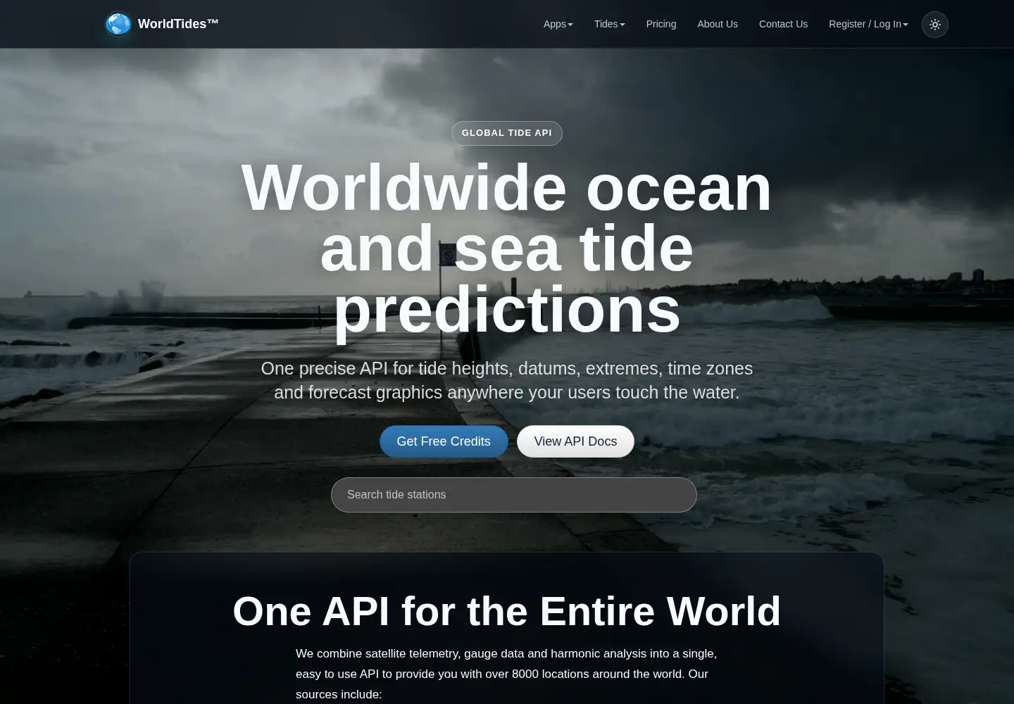 Screenshot of worldtides.info