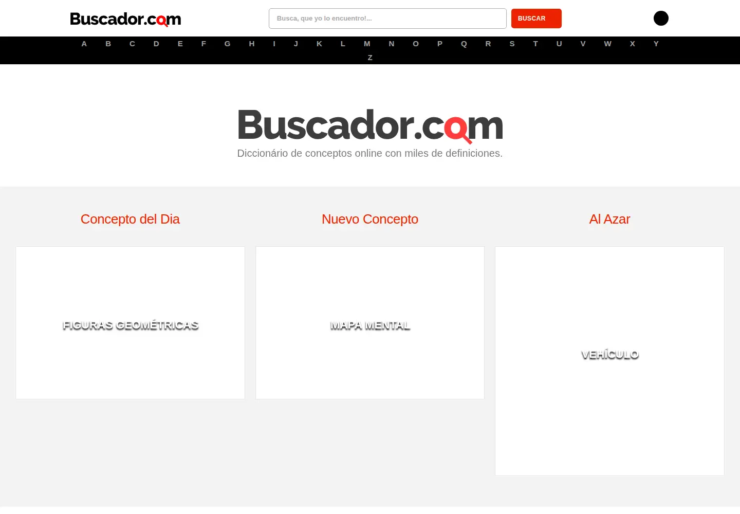 Captured homepage of buscador.com in the current scan