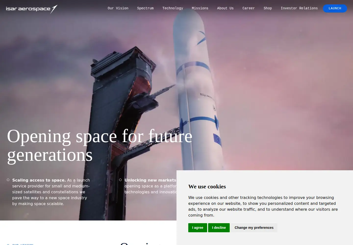Screenshot of isaraerospace.com