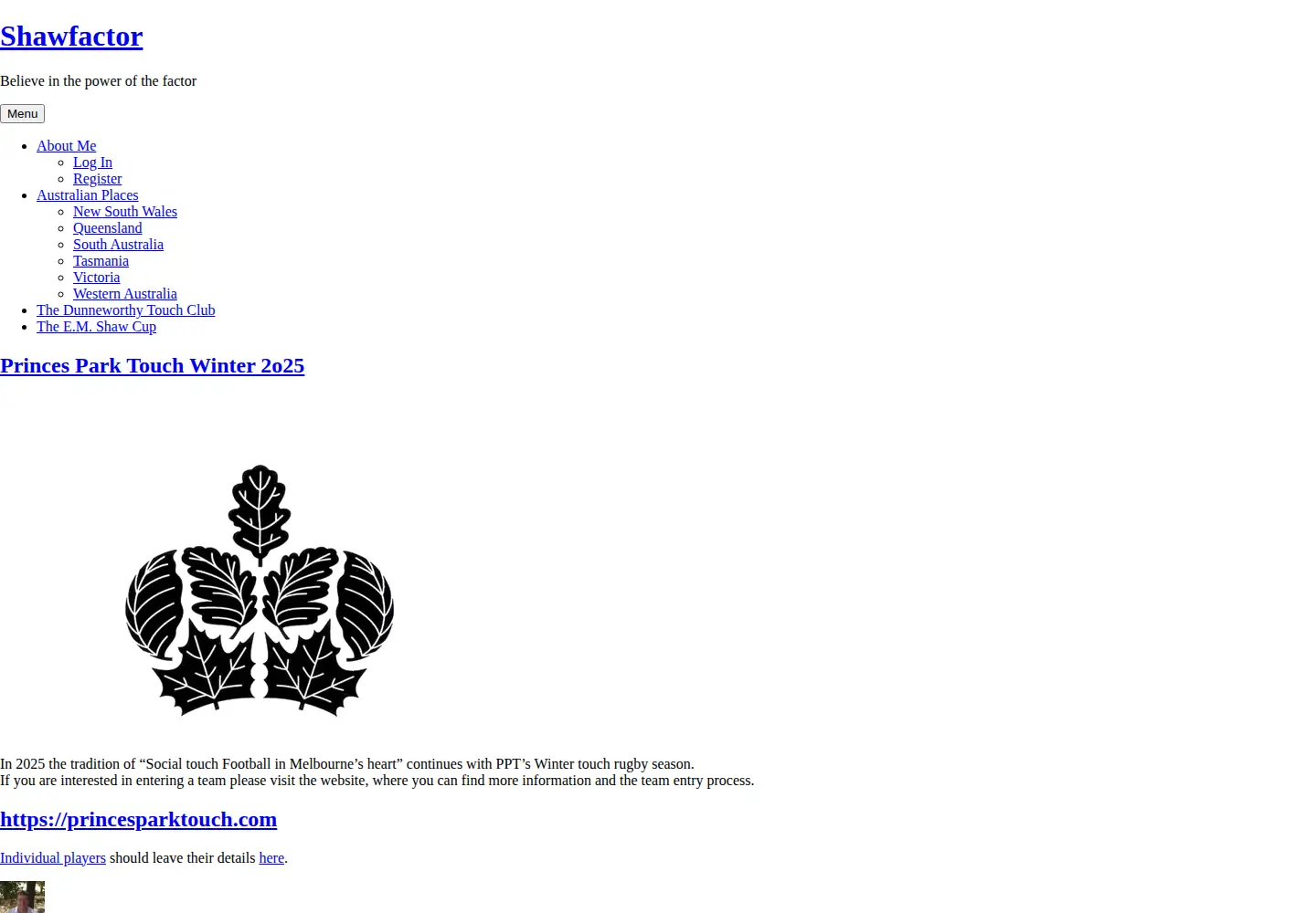 Screenshot of shawfactor.com