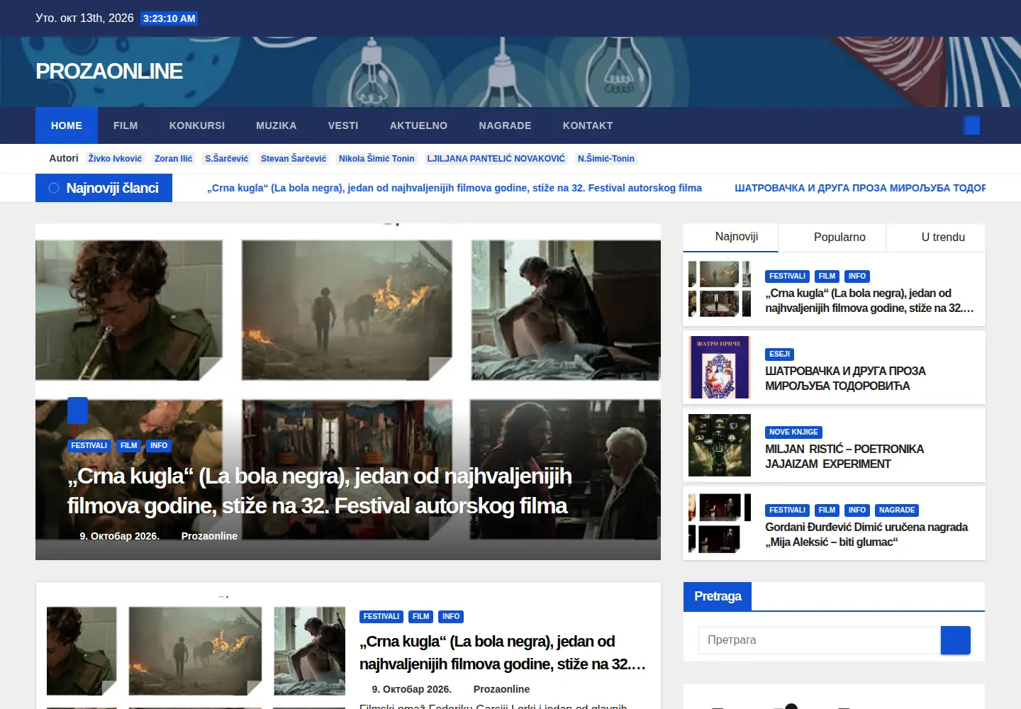 Captured homepage of prozaonline.com in the current scan