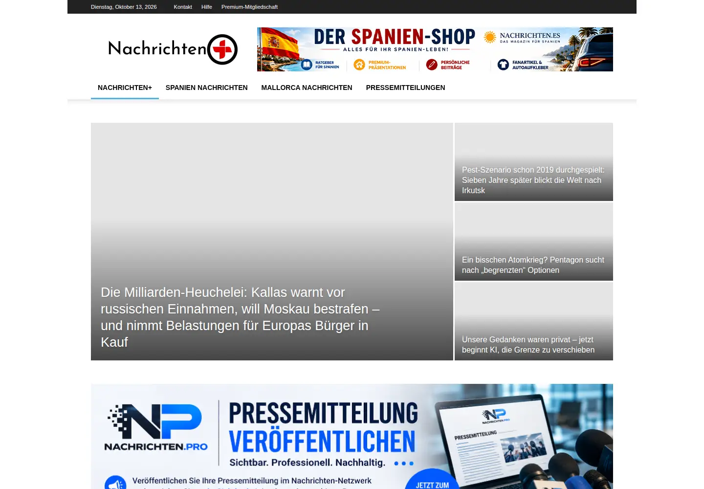 Screenshot of nachrichten.plus