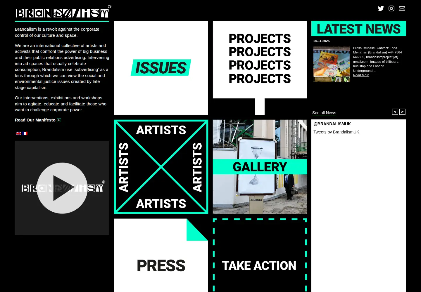 Captured homepage of brandalism.ch in the current scan