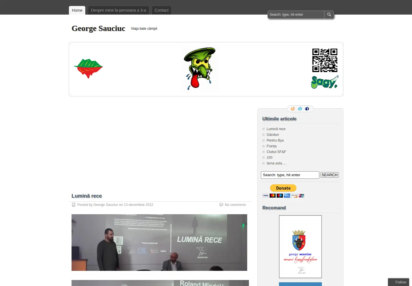Captured homepage of clubsf.ro in the current scan