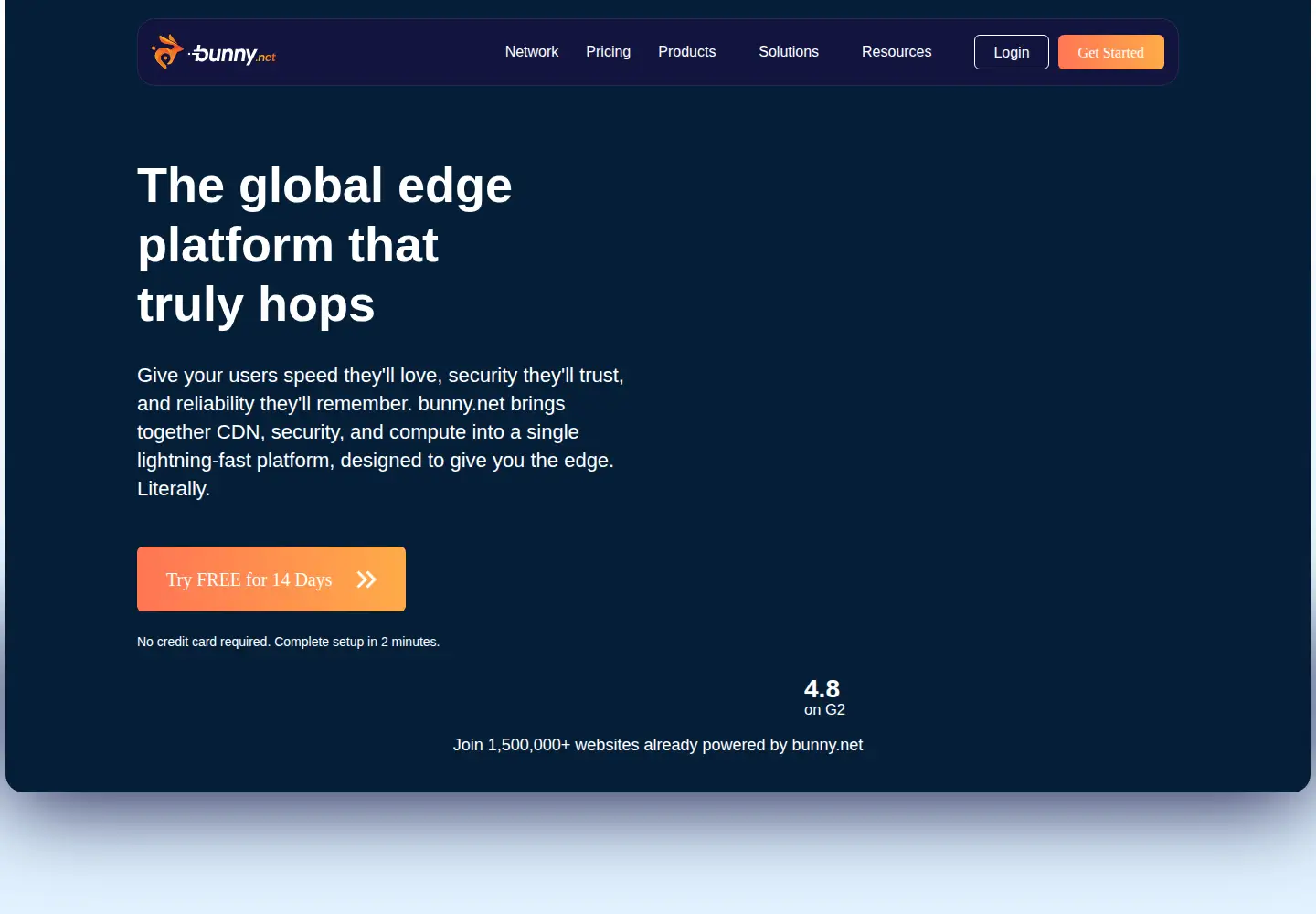 Screenshot of bunnycdn.com