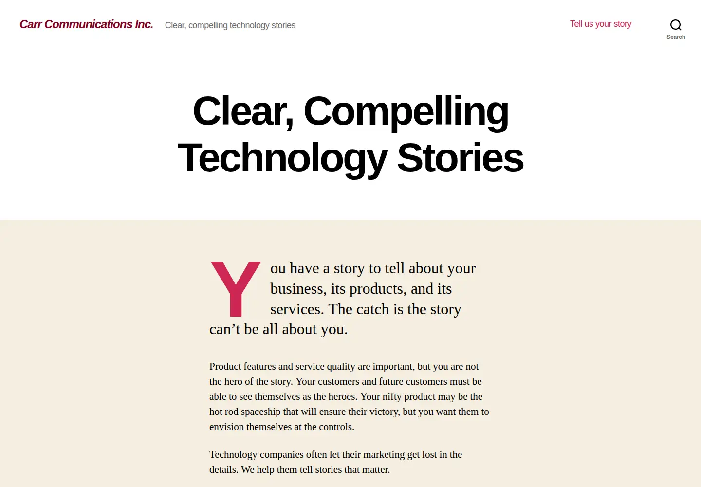 Captured homepage of carrcommunications.com in the current scan