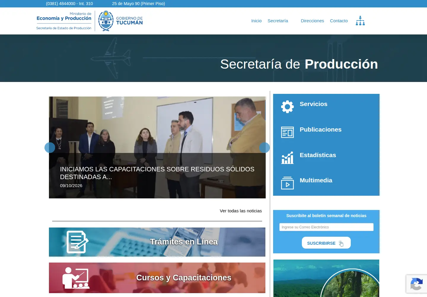 Screenshot of producciontucuman.gov.ar
