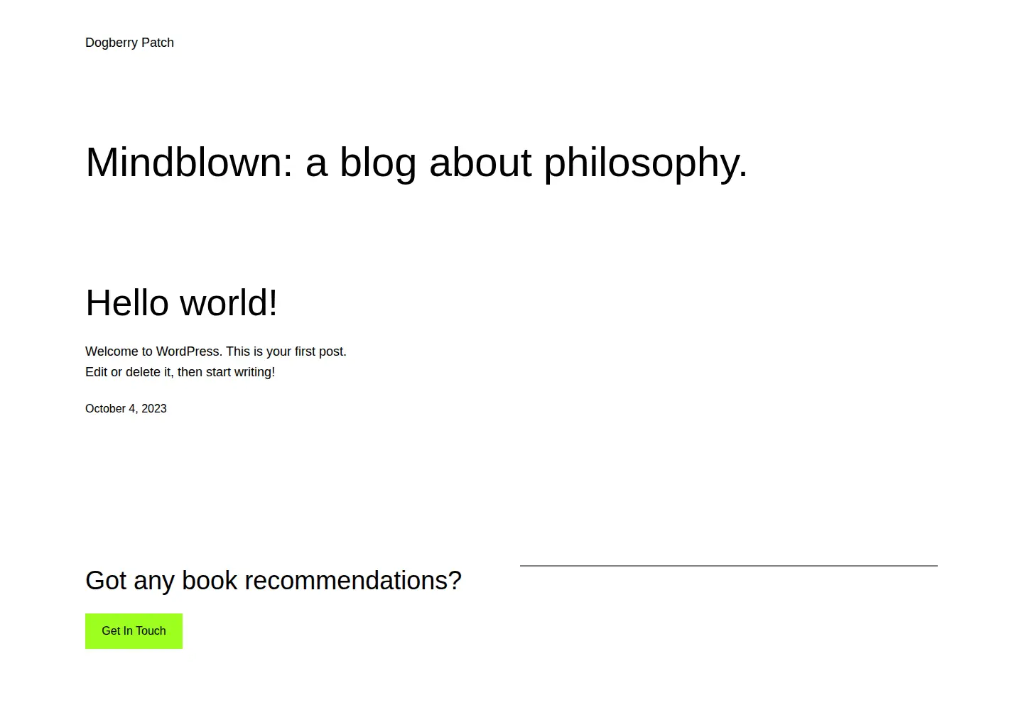 Screenshot of dogberrypatch.com