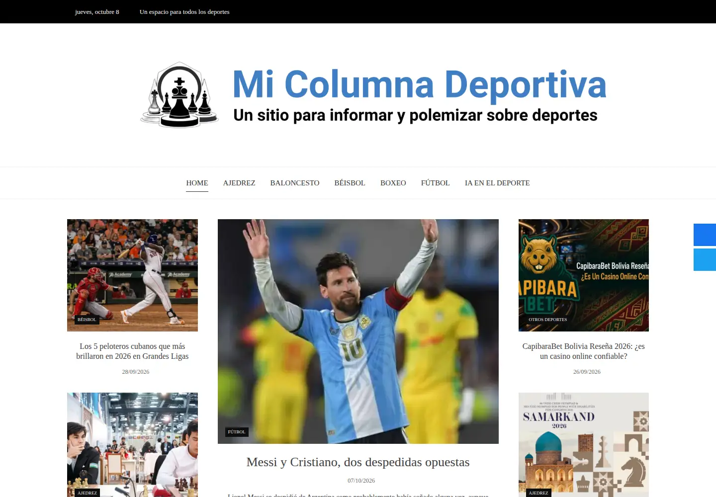 Screenshot of columnadeportiva.com