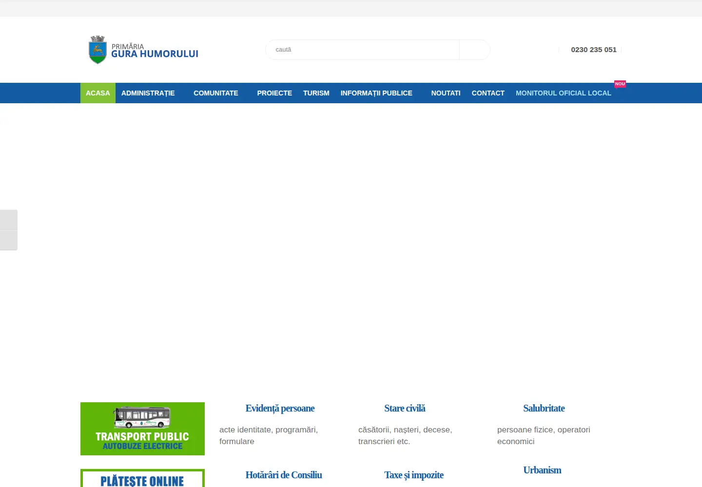 Captured homepage of primariagh.ro in the current scan