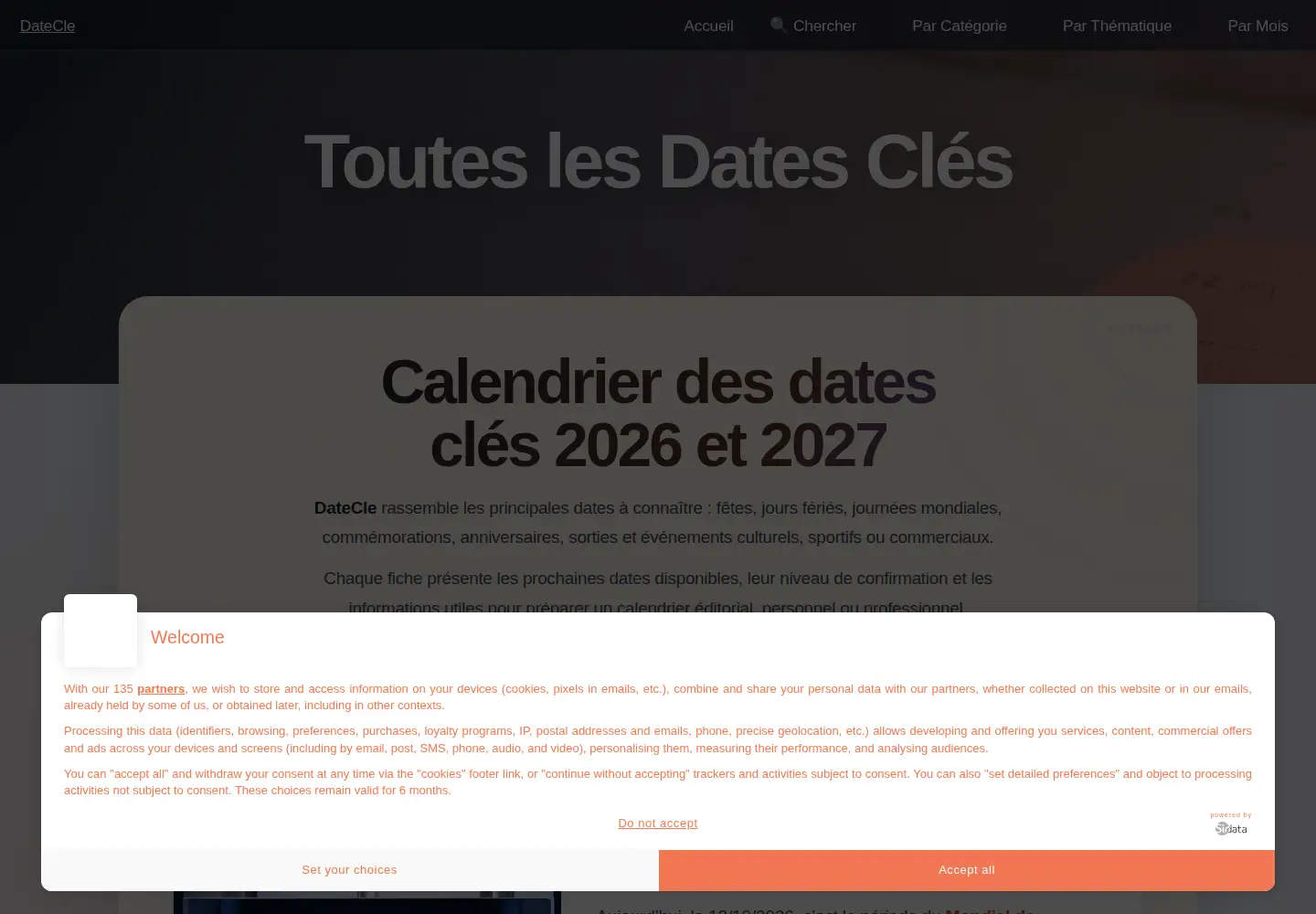 Screenshot of datecle.com