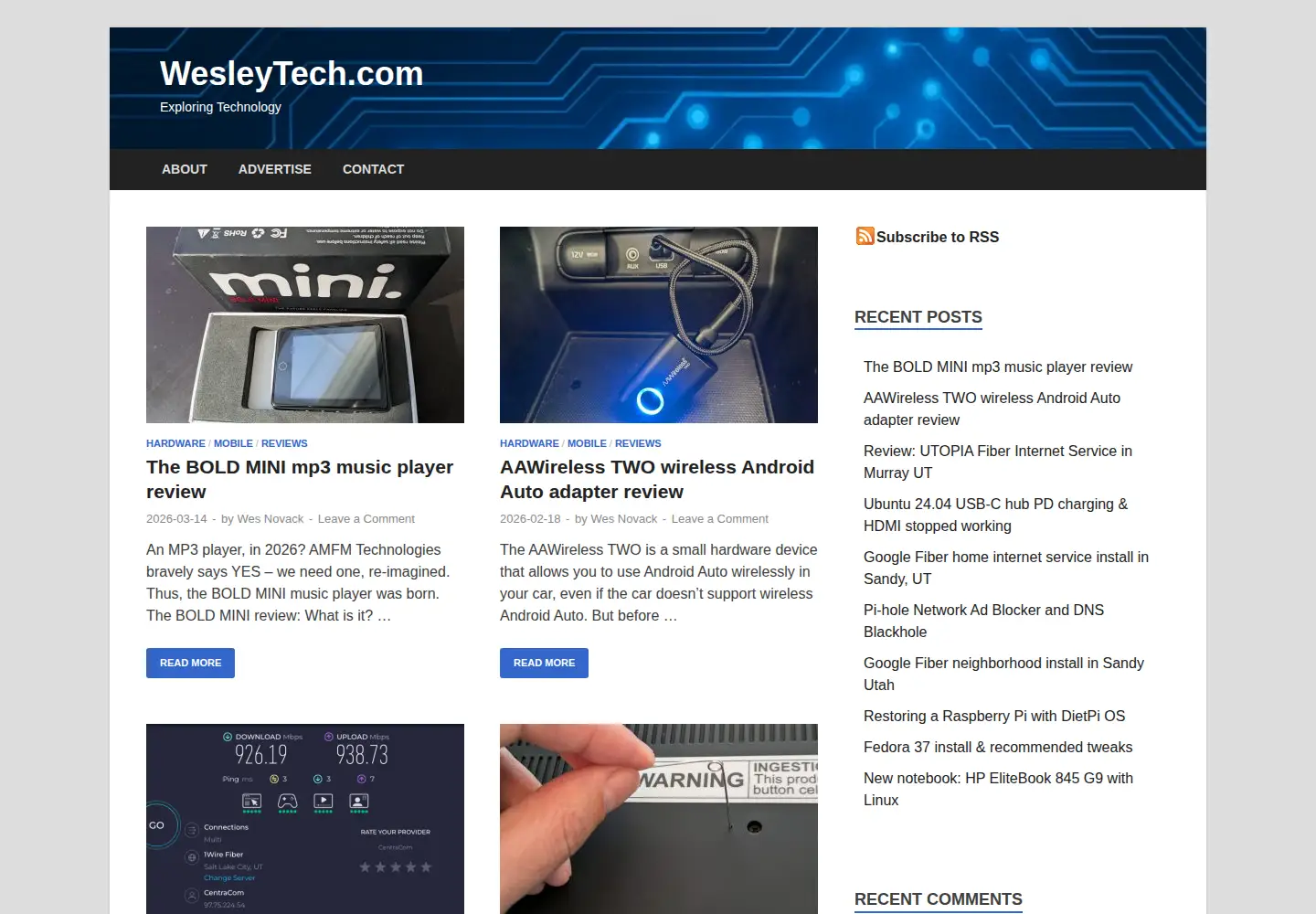 Captured homepage of wesleytech.com in the current scan