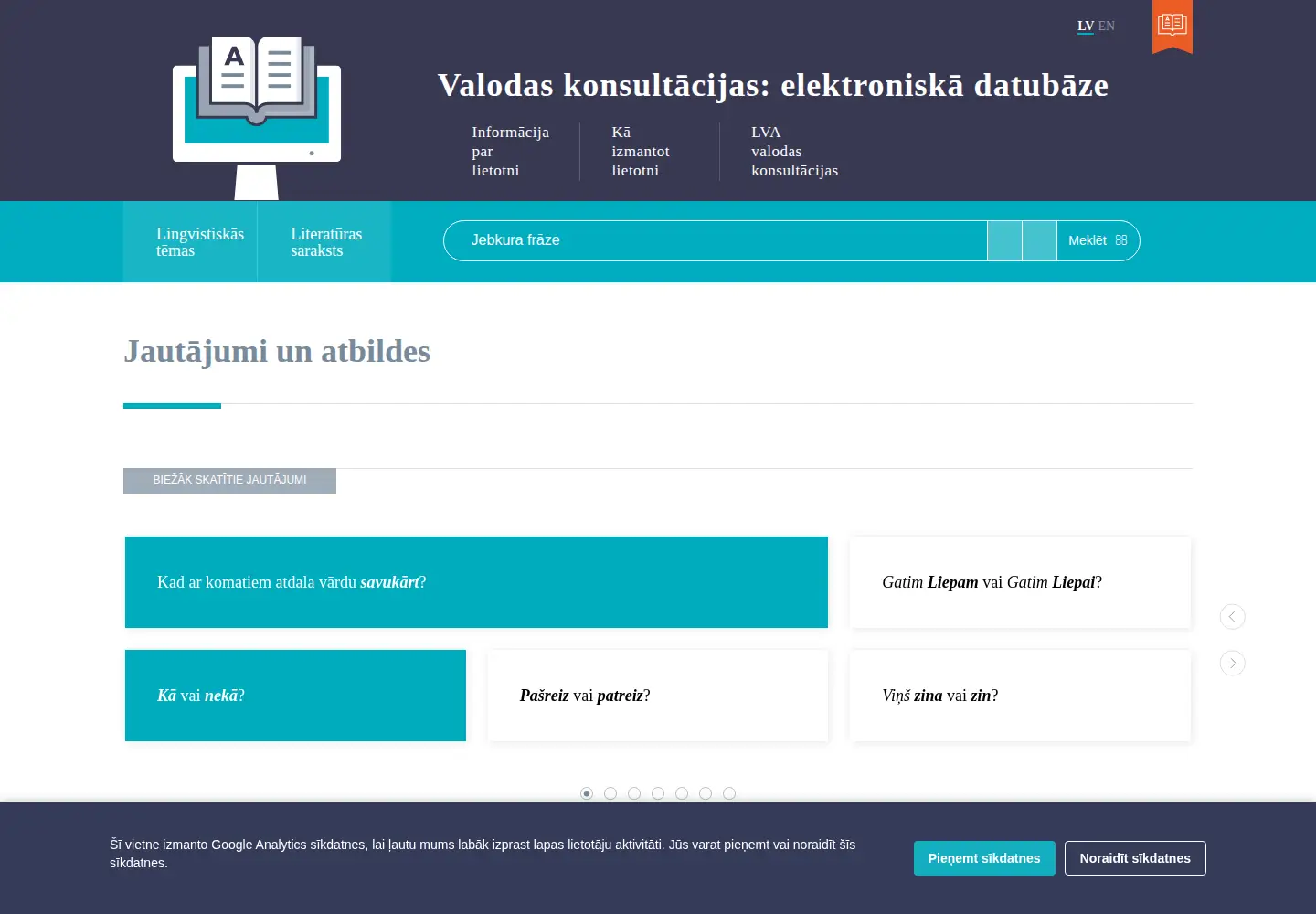 Screenshot of valodaskonsultacijas.lv