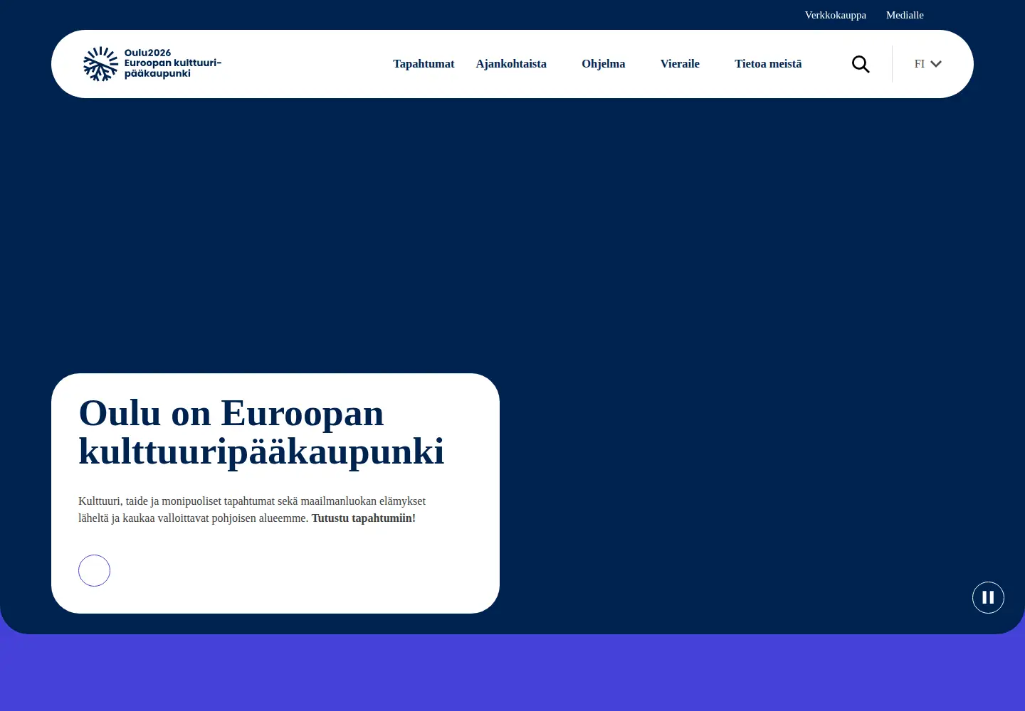 Captured homepage of oulu2026.eu in the current scan