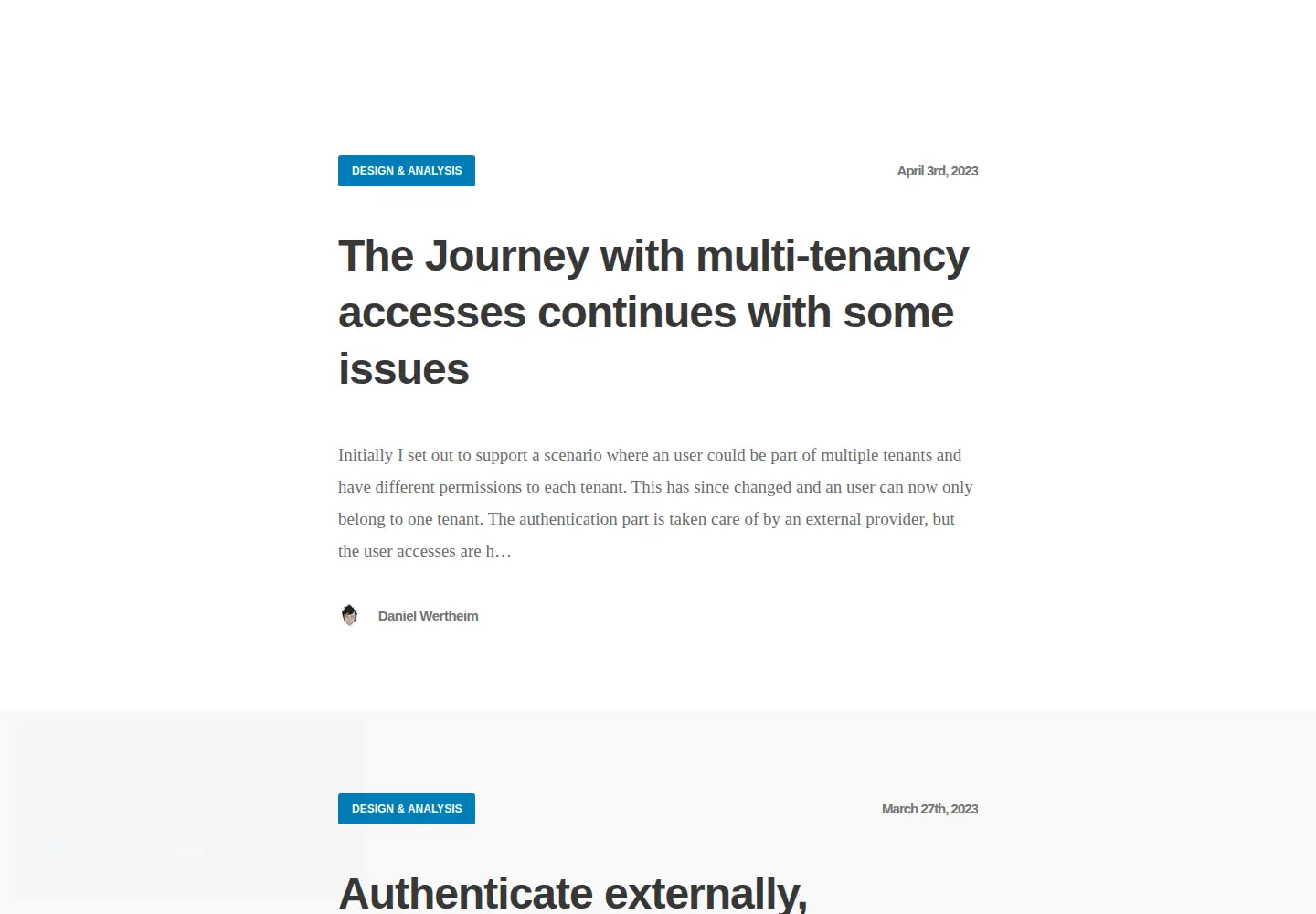 Captured homepage of danielwertheim.se in the current scan