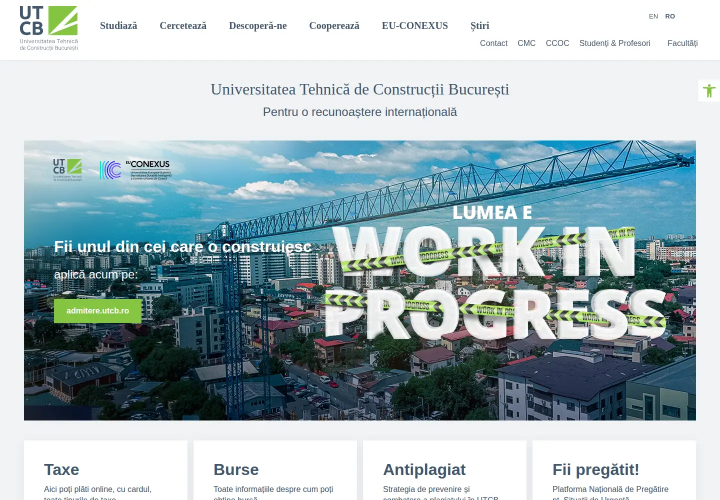 Screenshot of utcb.ro