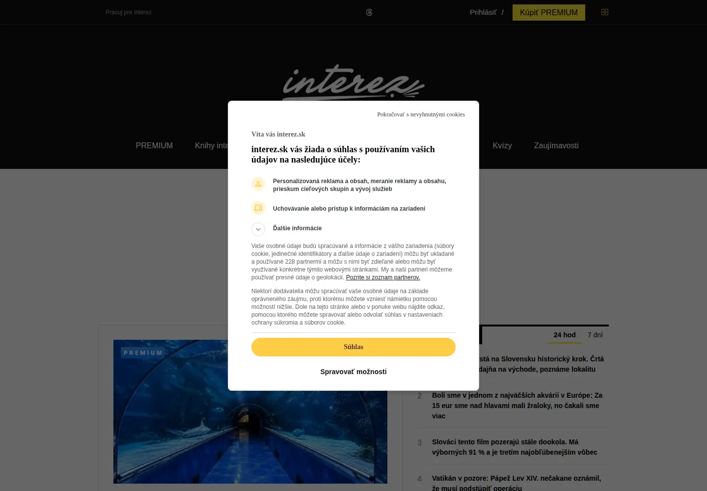 Captured homepage of interez.sk in the current scan
