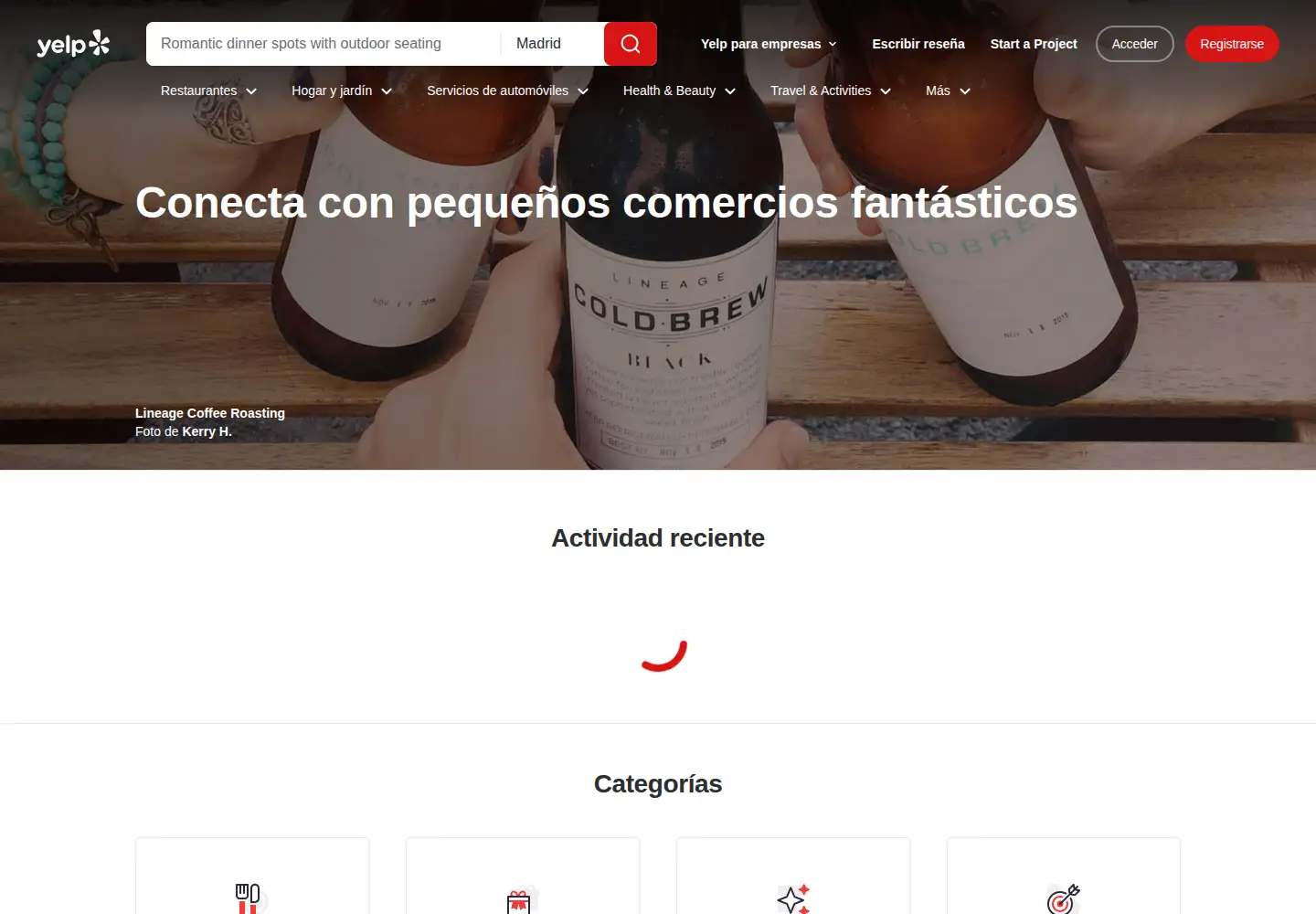 Screenshot of yelp.es