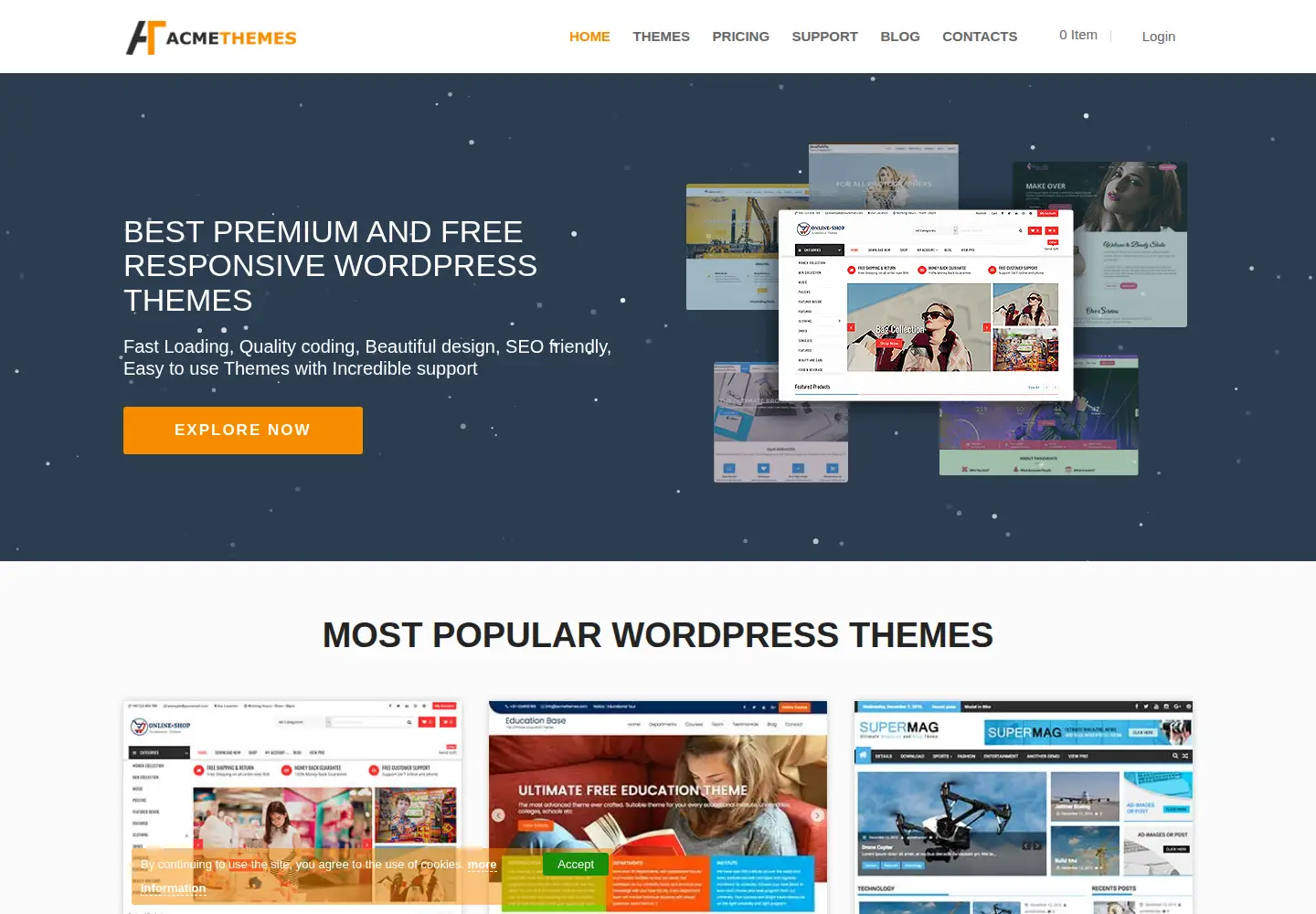Screenshot of acmethemes.com