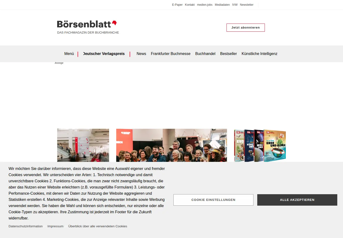 Screenshot of boersenblatt.net