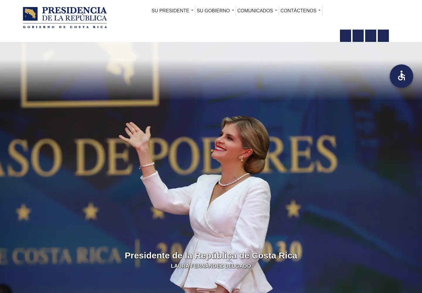 Captured homepage of presidencia.go.cr in the current scan