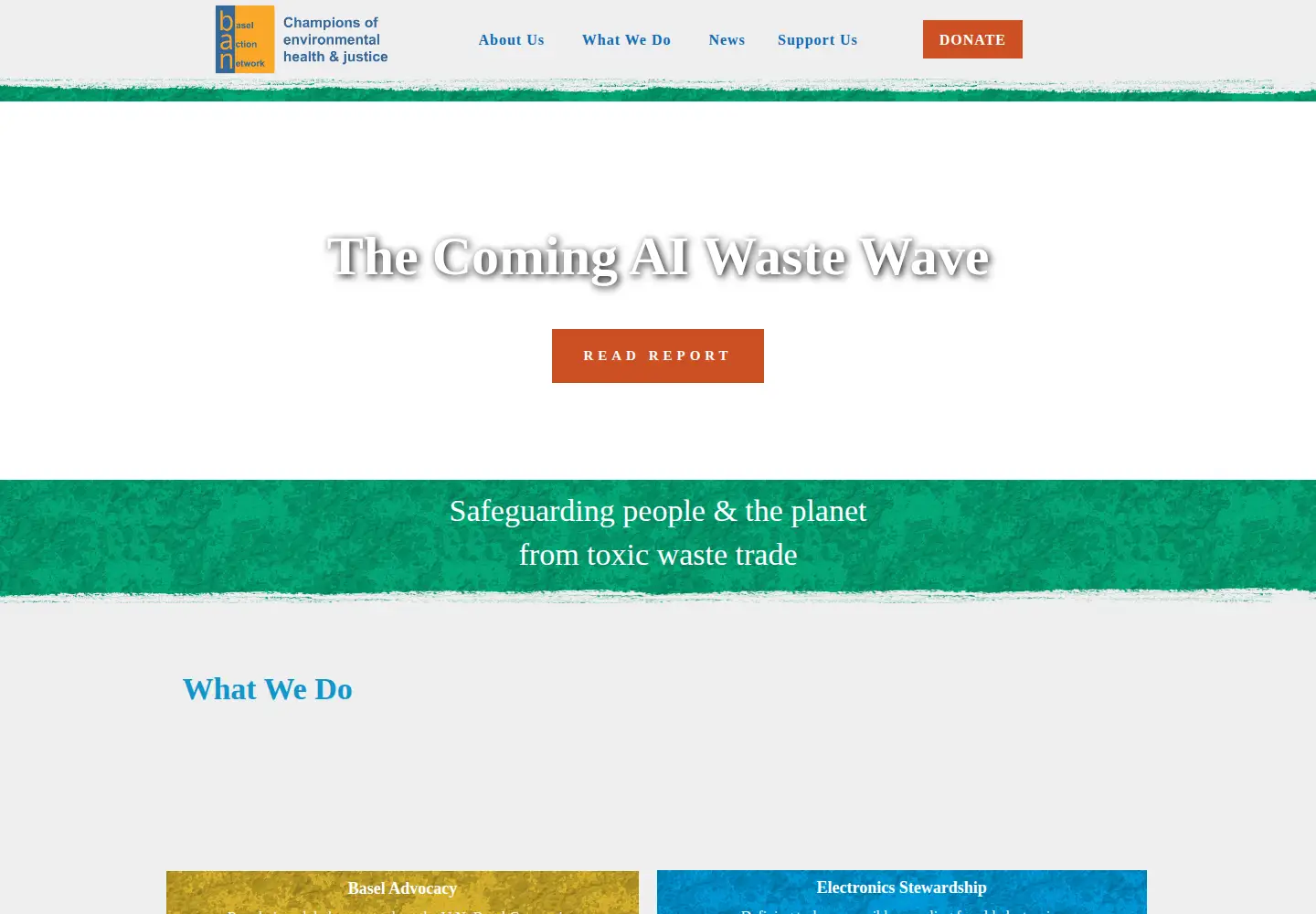 Screenshot of ban.org