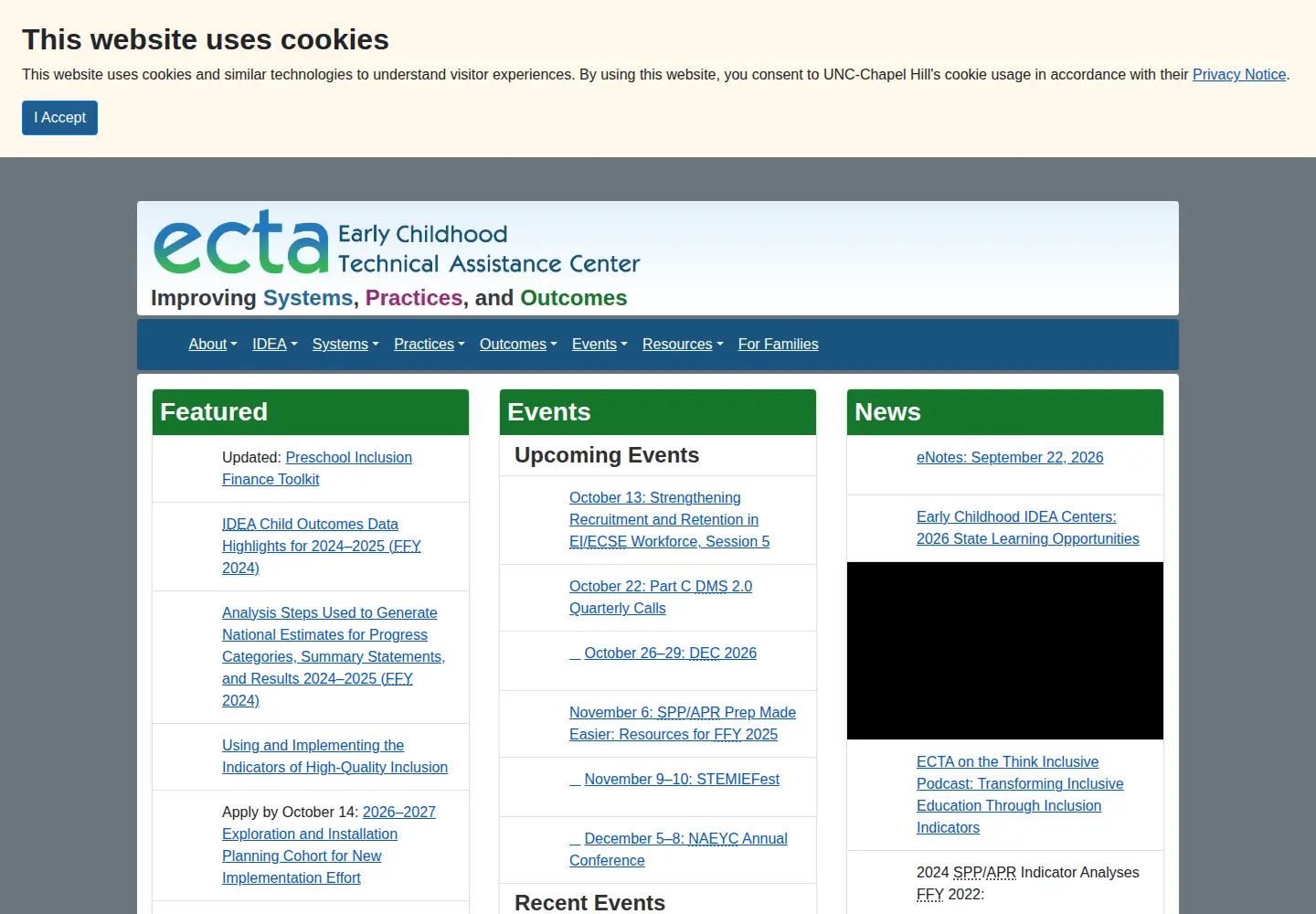 Screenshot of ectacenter.org