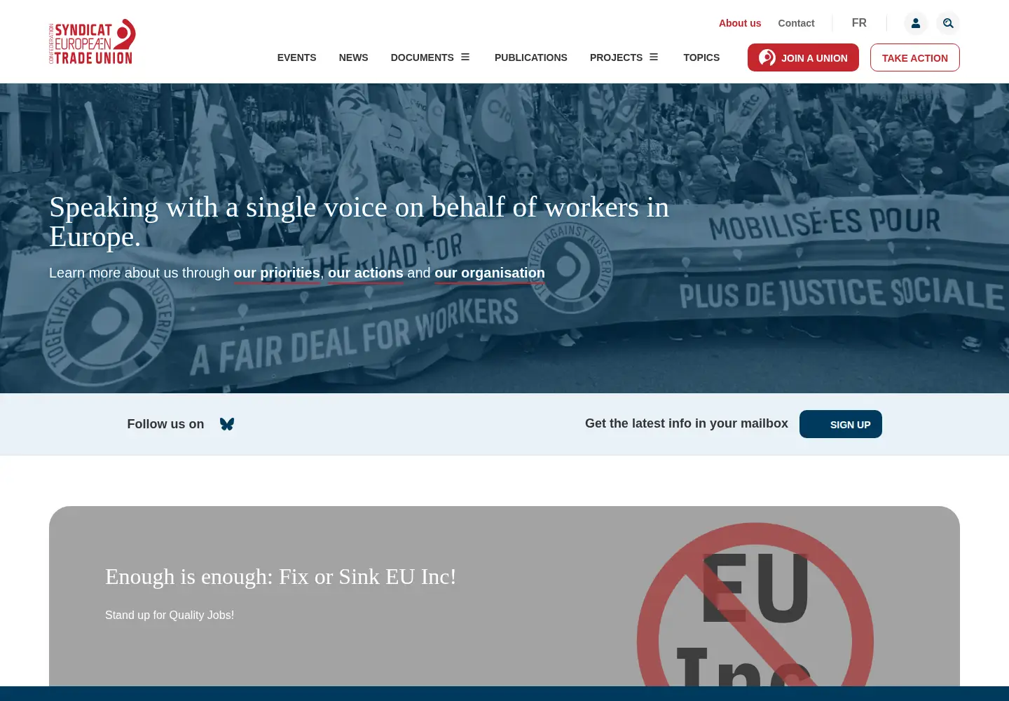 Screenshot of etuc.org