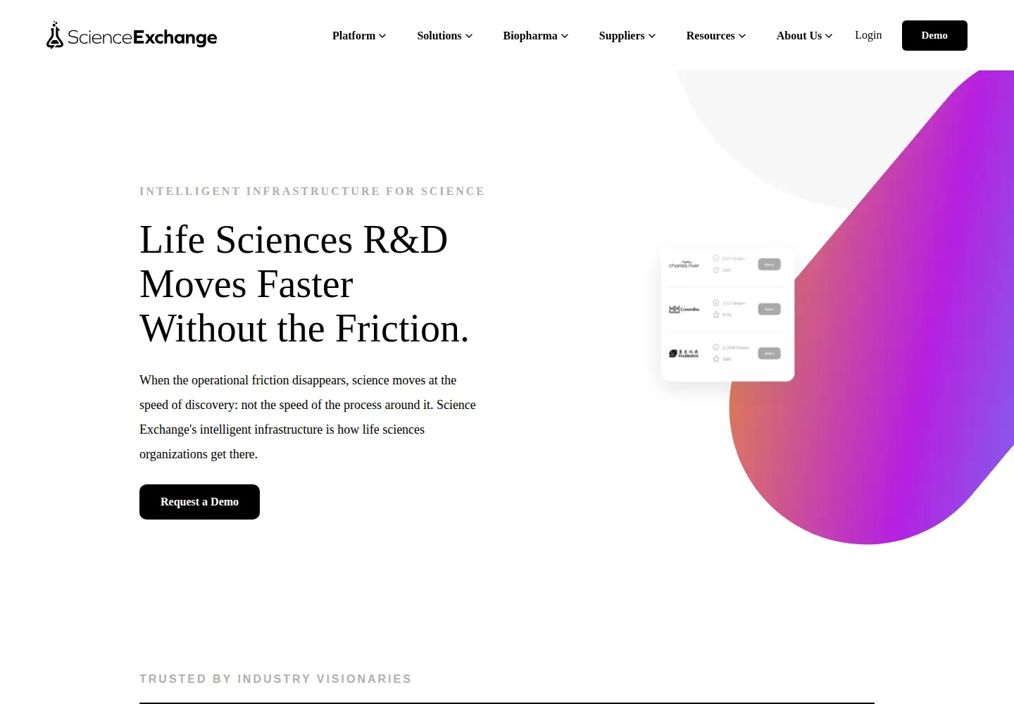 Screenshot of scienceexchange.com