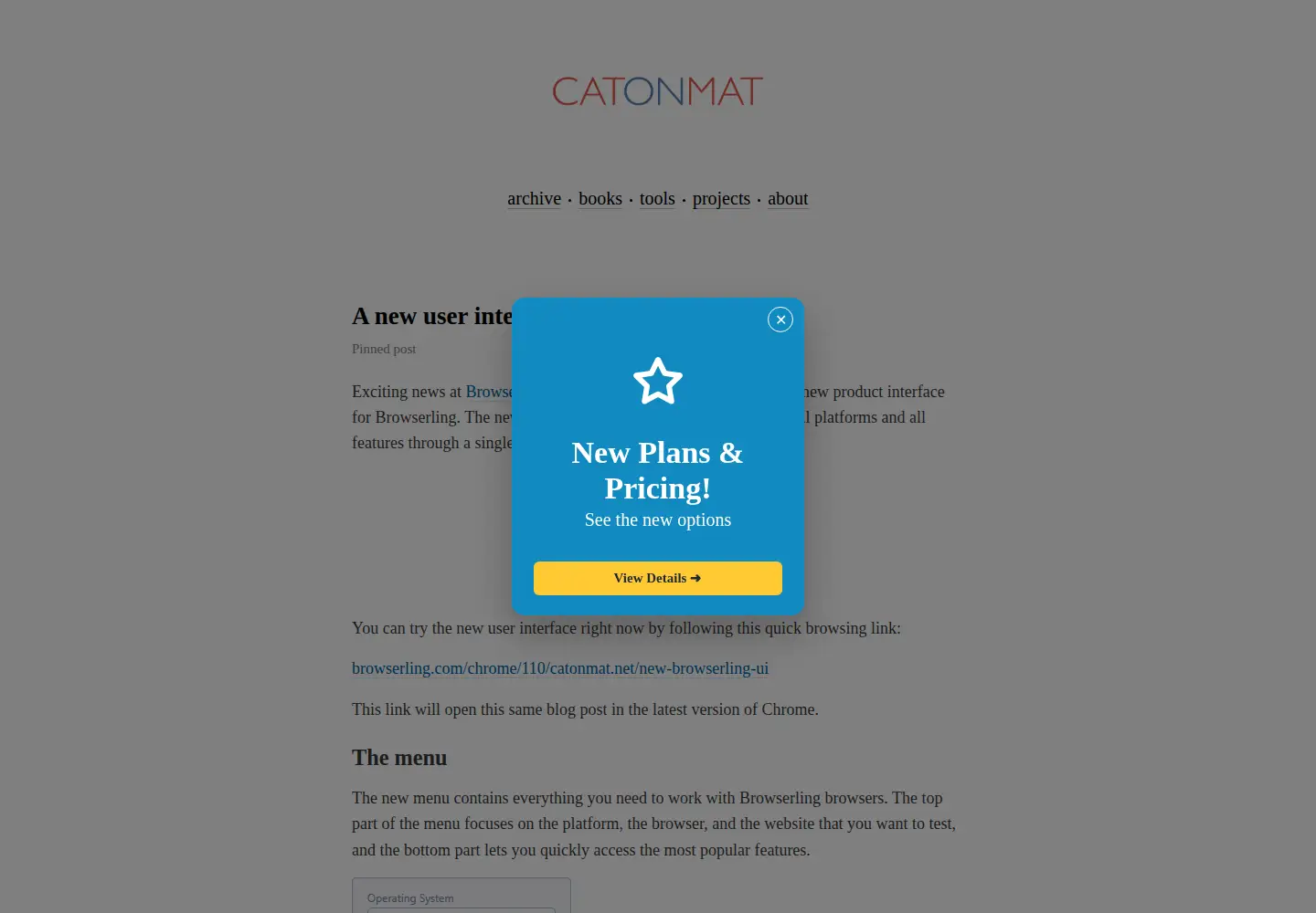 Screenshot of catonmat.net