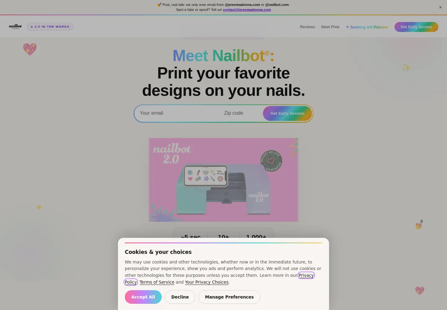 Screenshot of preemadonna.com