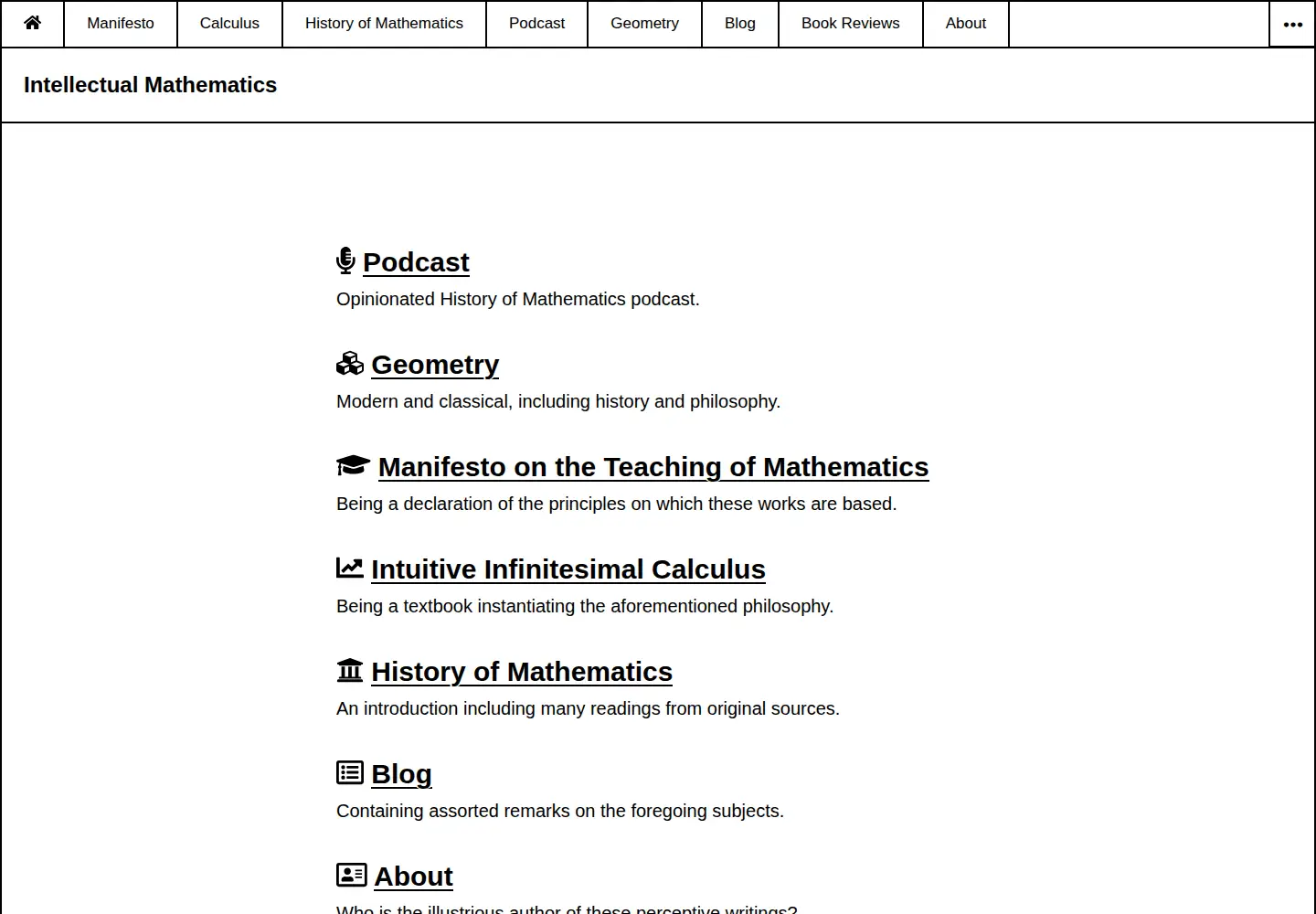 Screenshot of intellectualmathematics.com
