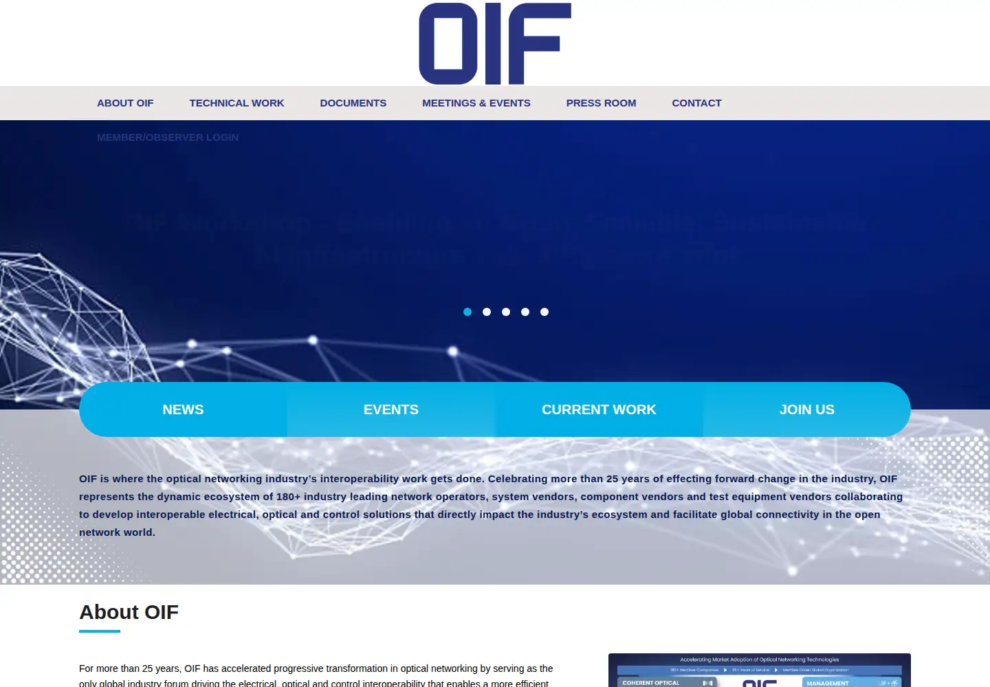 Captured homepage of oiforum.com in the current scan