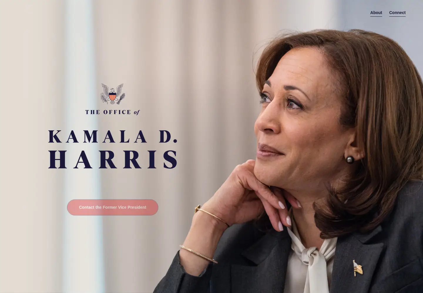 Captured homepage of kamalaharris.com in the current scan