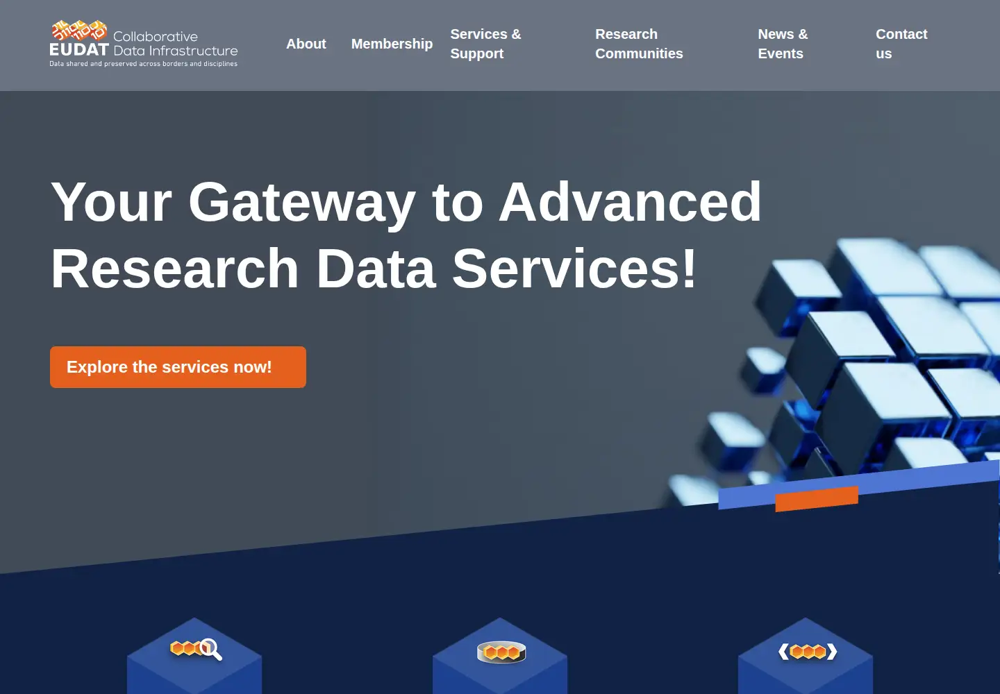 Screenshot of eudat.eu