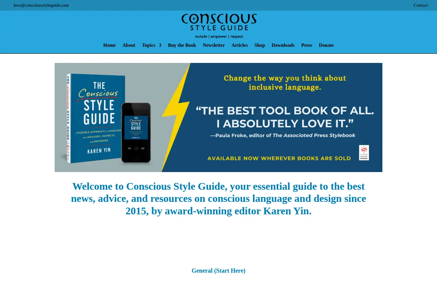 Screenshot of consciousstyleguide.com