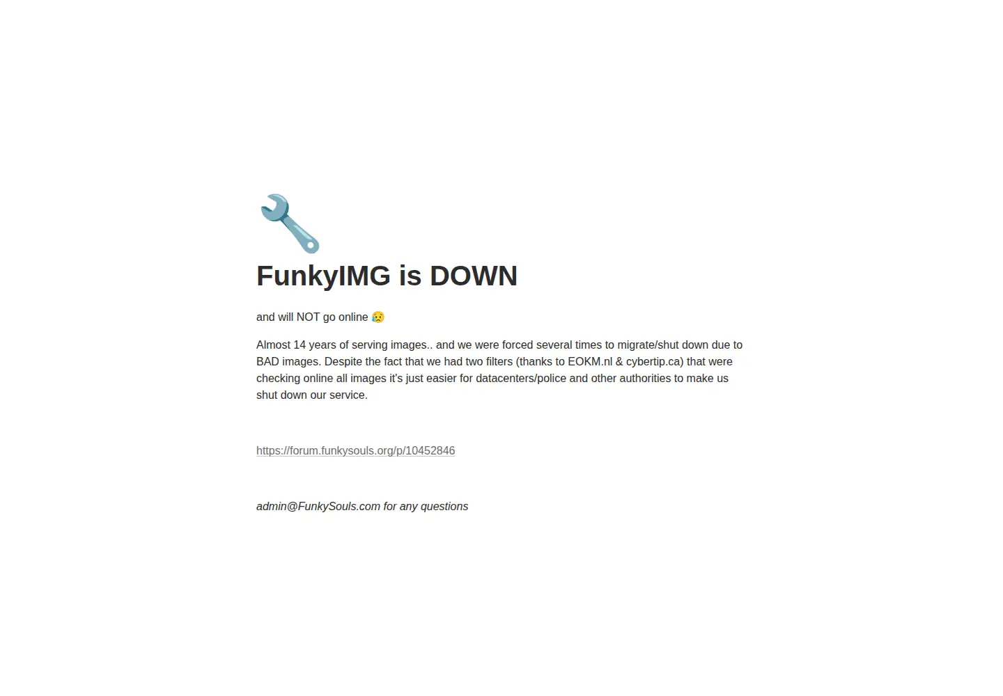 Captured homepage of funkyimg.com in the current scan
