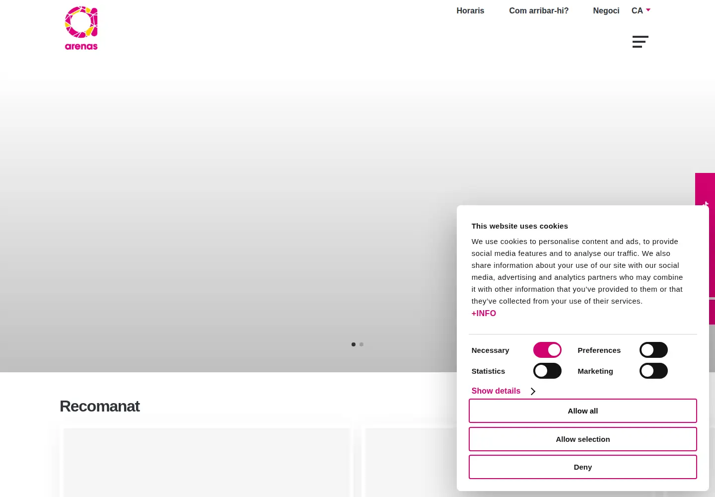 Screenshot of arenasdebarcelona.com