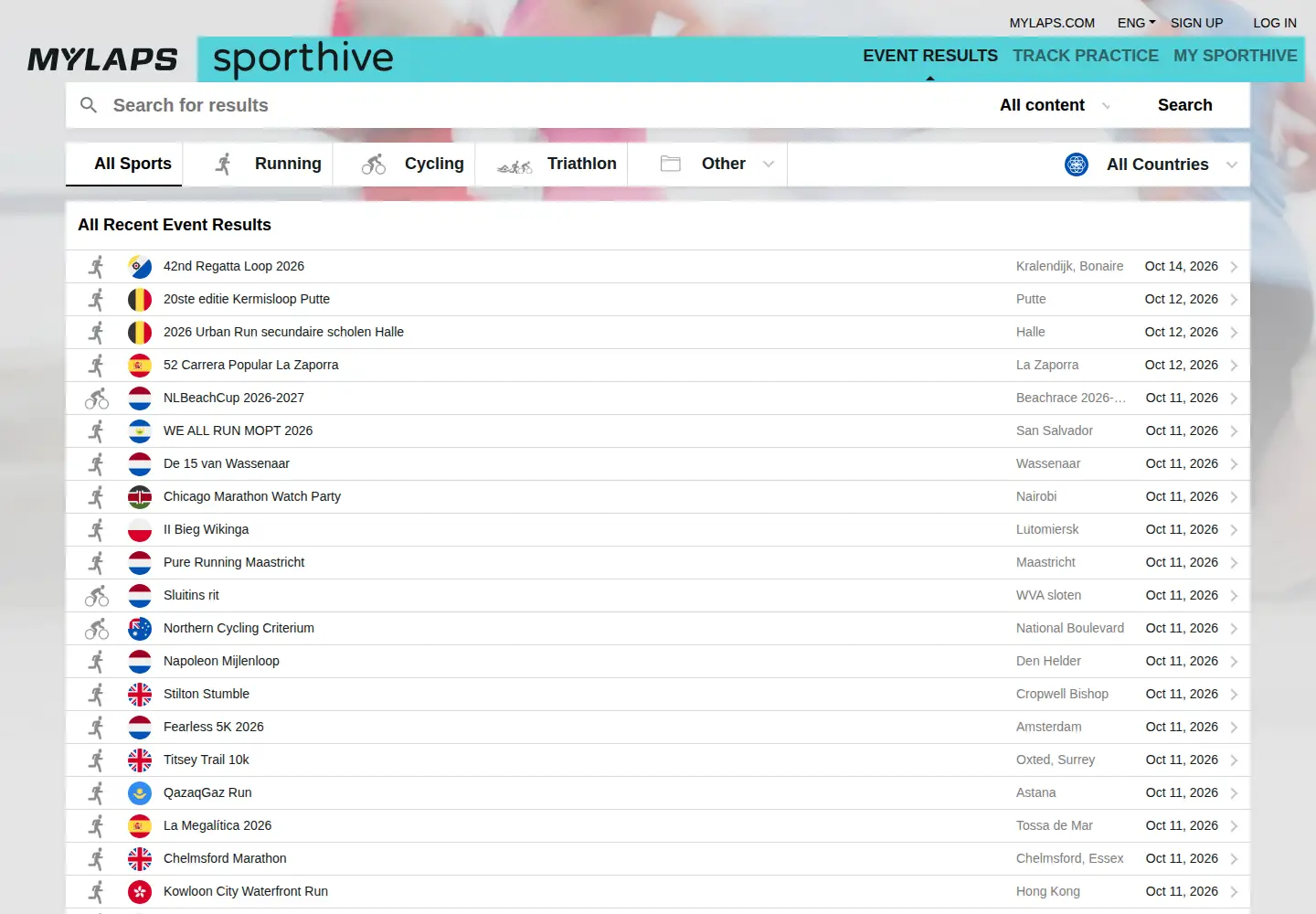 Screenshot of sporthive.com