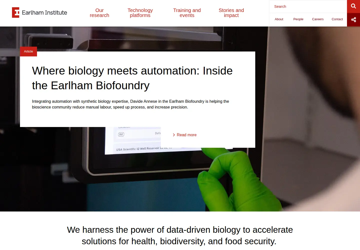 Screenshot of earlham.ac.uk
