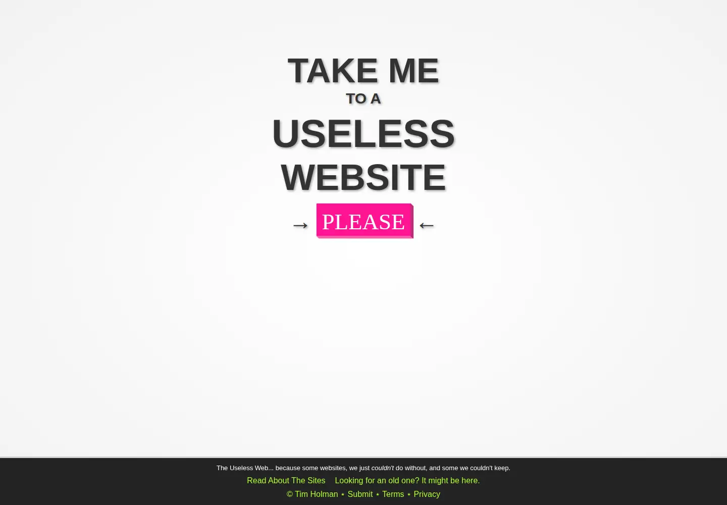 Screenshot of theuselessweb.com