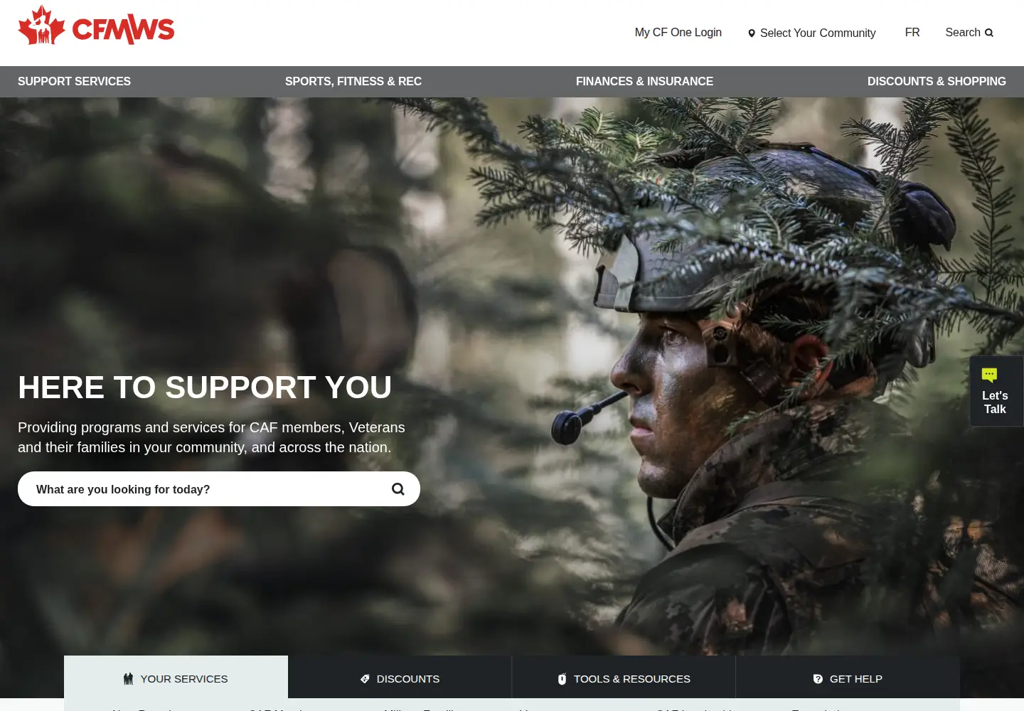 Screenshot of cfmws.ca